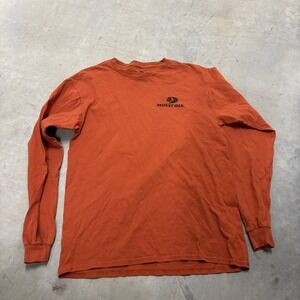 Mossy‎ Oak Orange Long Sleeve Shirt Men's Medium Hunting Fishing